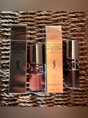 Yves Saint Laurent Plumping Lip Oil Gloss Duo - shades 5 & 6